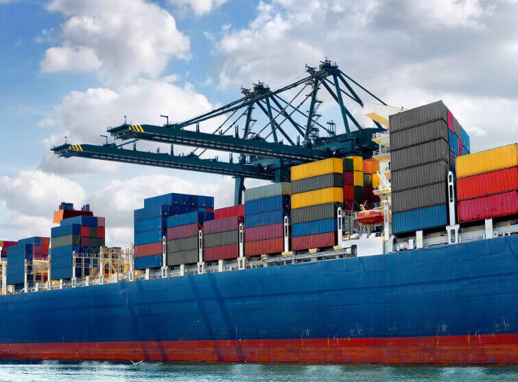 Seafreight - a container ship at port
