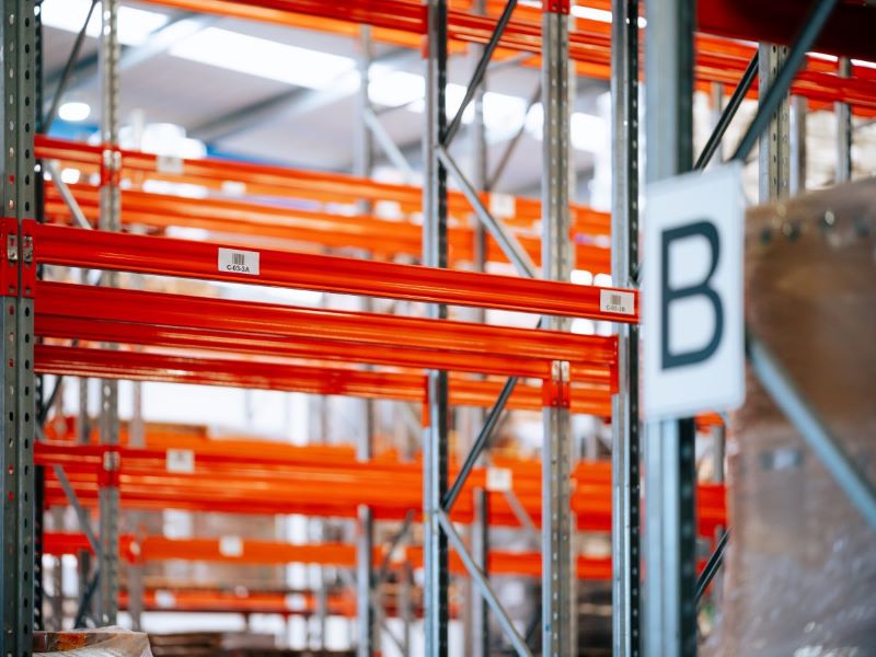 Shelving in Famous Pacific Shipping warehouse