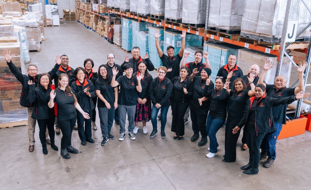 Team July 2024 Famous Pacific Shipping NZ team in the warehouse