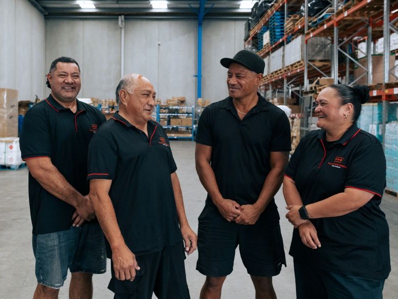 Famous Pacific Shipping (NZ) warehouse crew April 2025